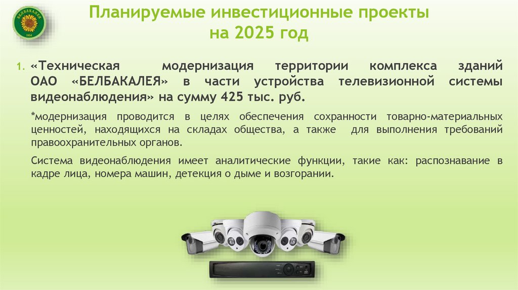 Планируемые инвестиционные проекты на 2025 год