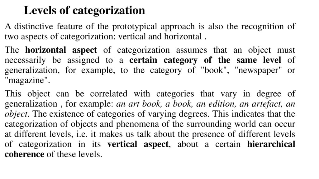 Levels of categorization