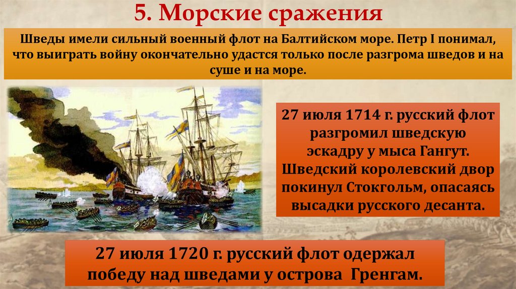 5. Морские сражения