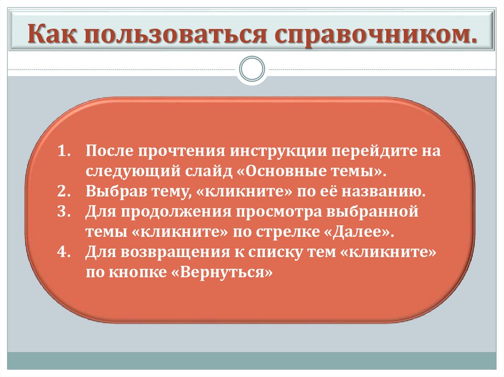 Как пользоваться справочником.
