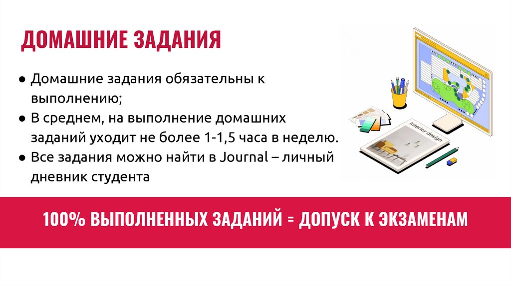 100% ВЫПОЛНЕННЫХ ЗАДАНИЙ = ДОПУСК К ЭКЗАМЕНАМ