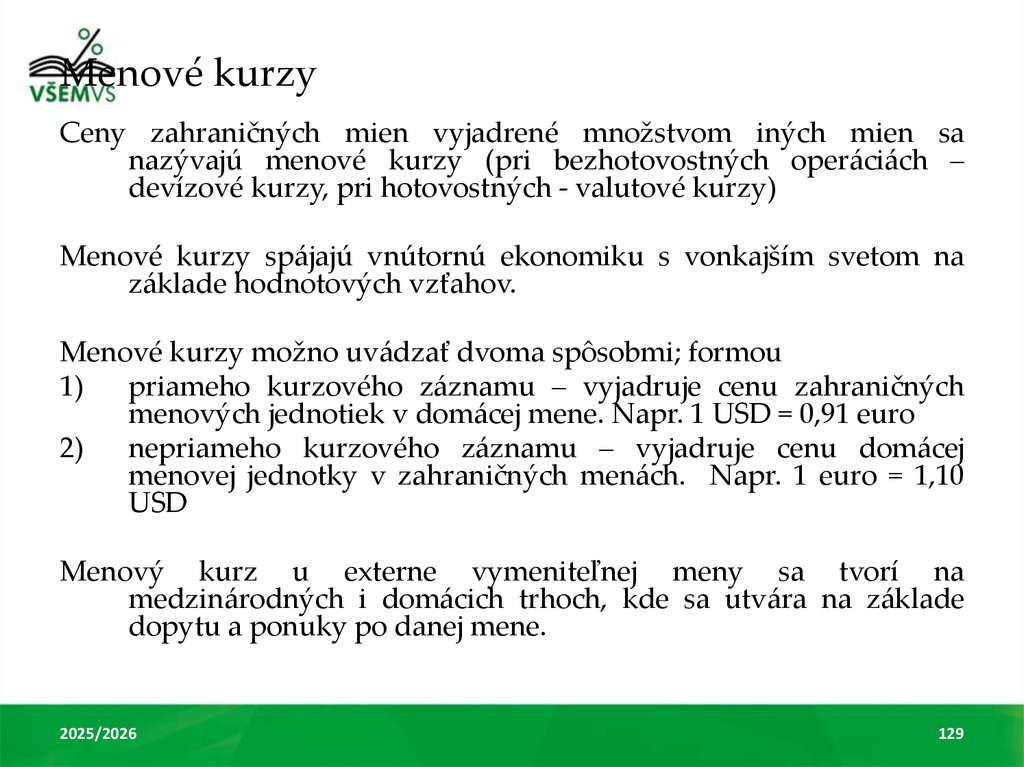 Menové kurzy