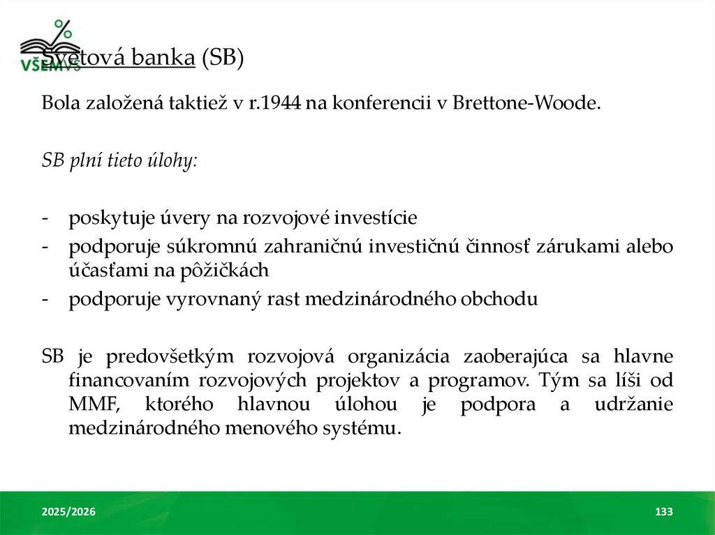 Svetová banka (SB)