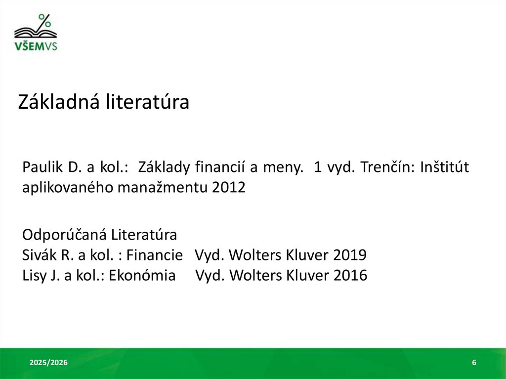 Základná literatúra