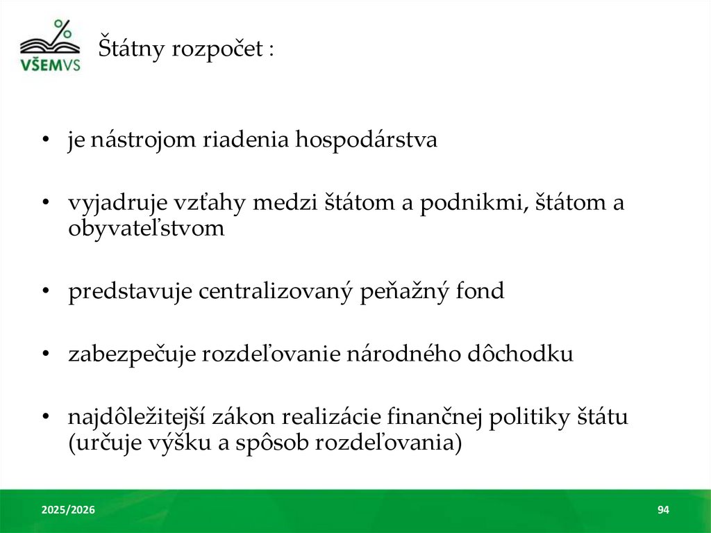 Štátny rozpočet :