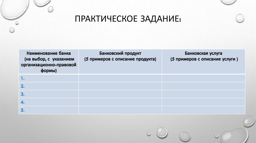 Практическое задание:
