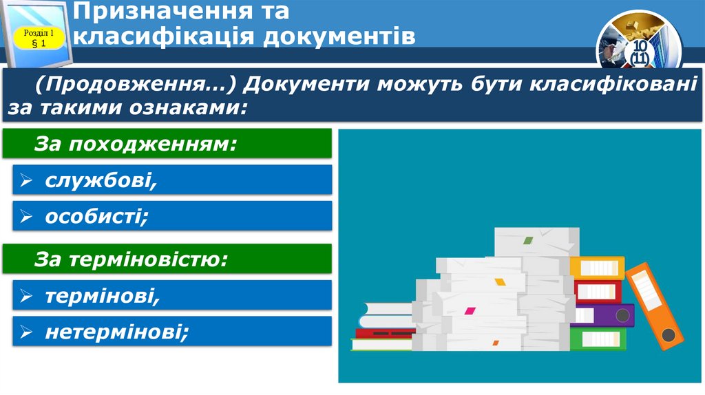 Призначення та класифікація документів