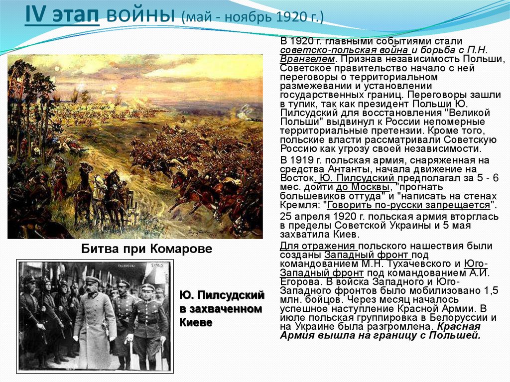 IV этап войны (май - ноябрь 1920 г.)