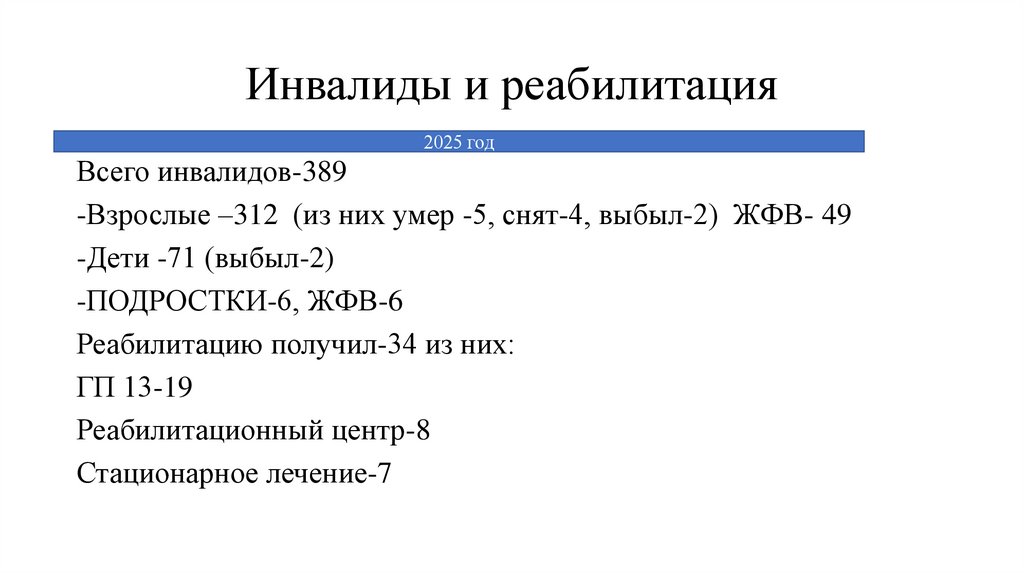 Инвалиды и реабилитация