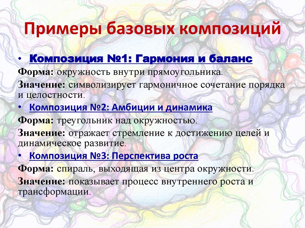 Примеры базовых композиций