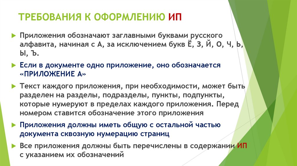 ТРЕБОВАНИЯ К ОФОРМЛЕНИЮ ИП