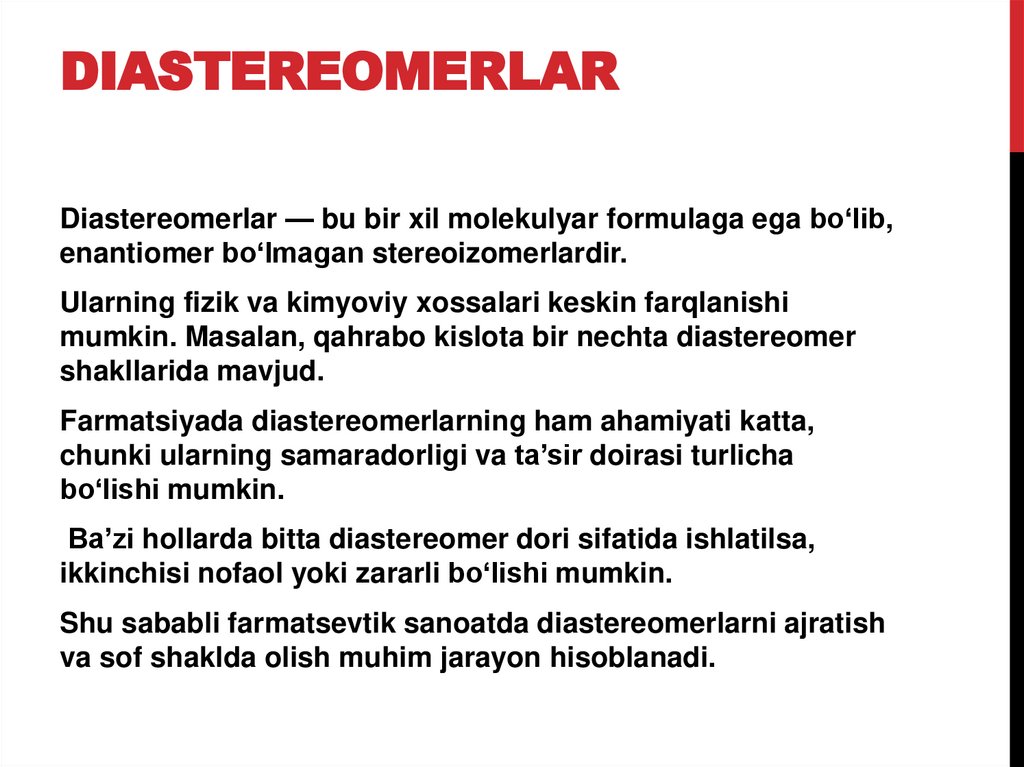 Diastereomerlar