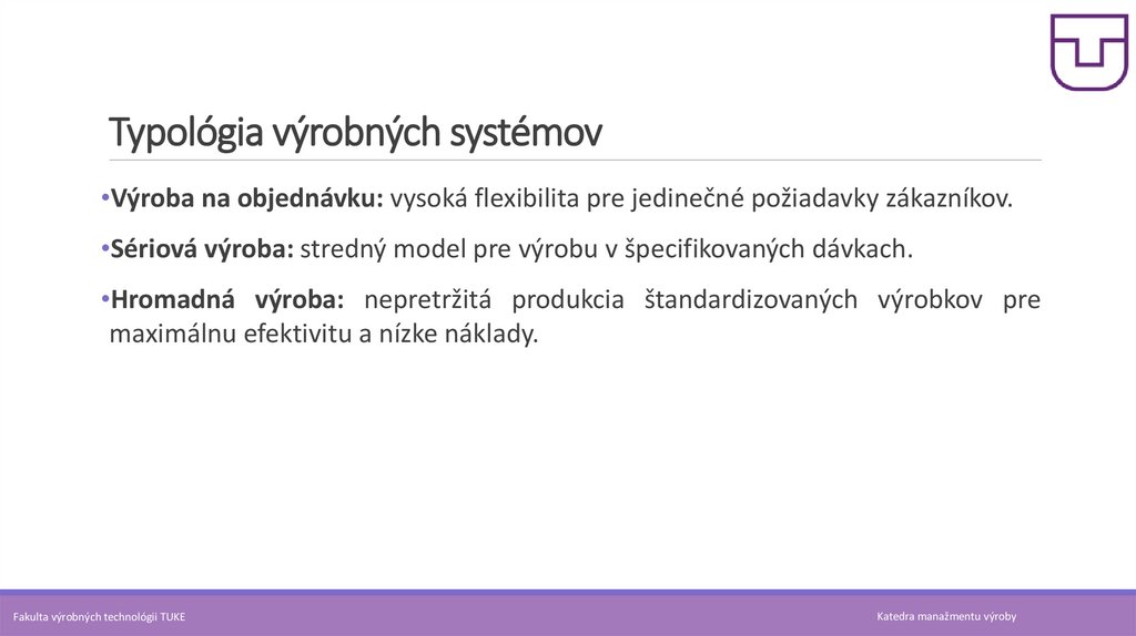 Typológia výrobných systémov