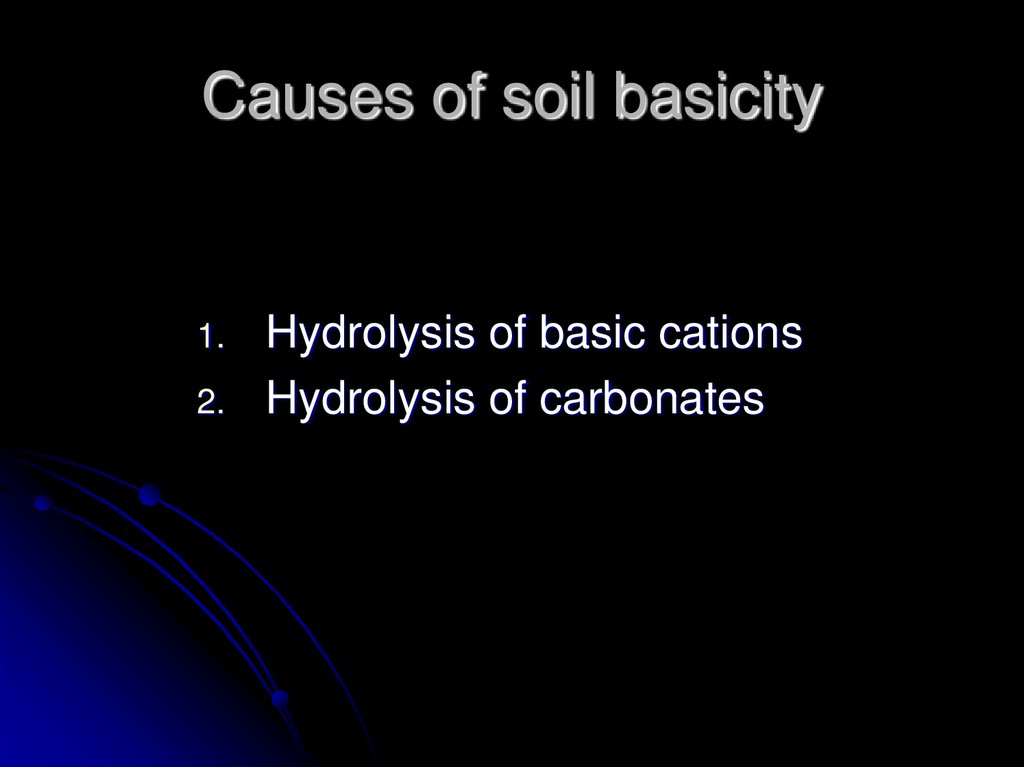 Causes of soil basicity