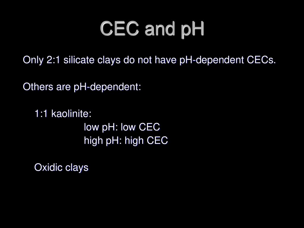 CEC and pH