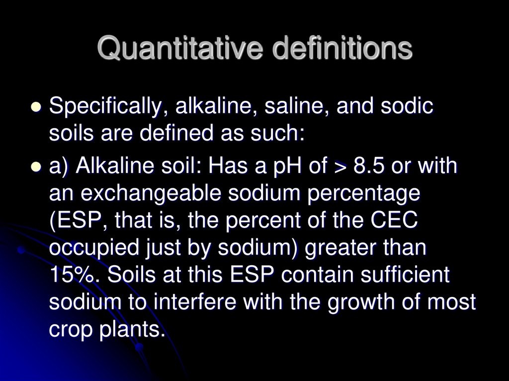 Quantitative definitions