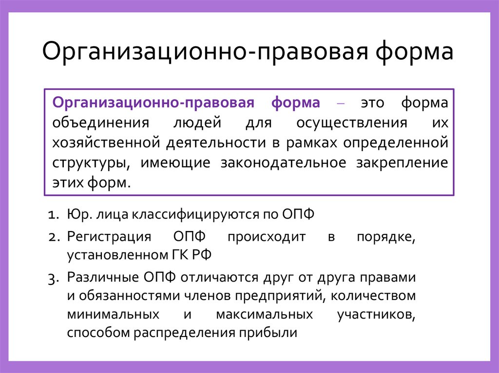 Организационно-правовая форма