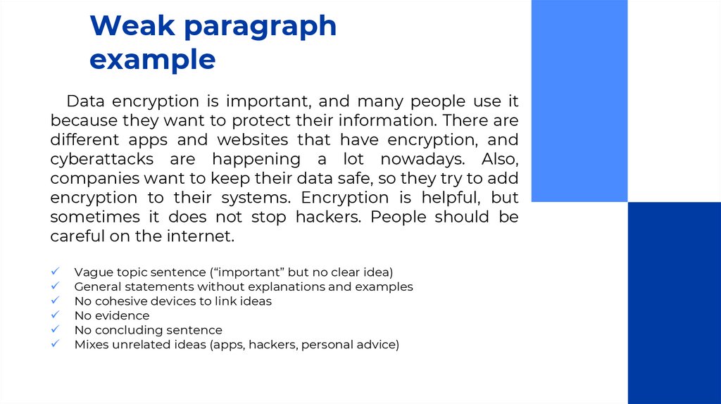 Weak paragraph example