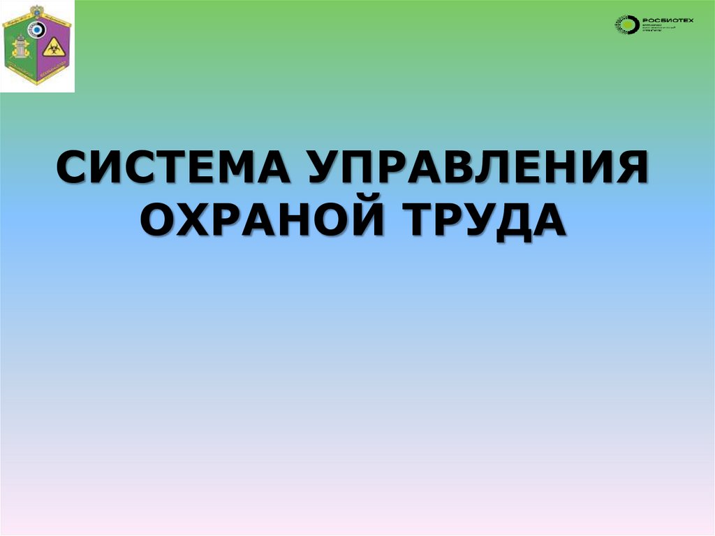 СИСТЕМА УПРАВЛЕНИЯ ОХРАНОЙ ТРУДА