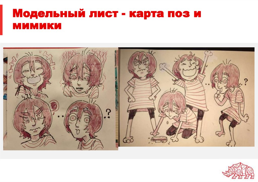 Модельный лист - карта поз и мимики