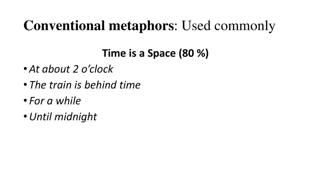 Conventional metaphors: Used commonly