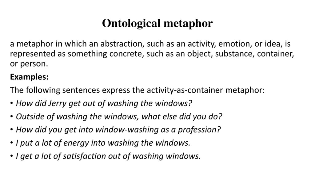 Ontological metaphor