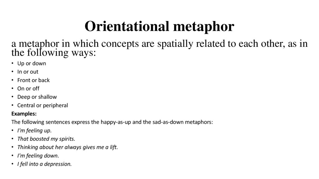 Orientational metaphor
