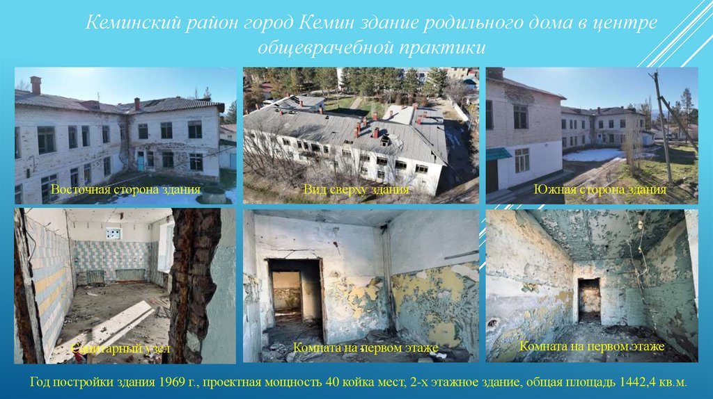 Кеминский район город Кемин здание родильного дома в центре общеврачебной практики