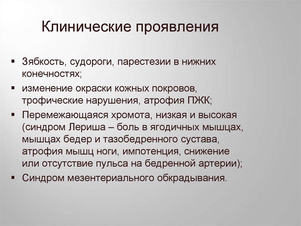 Клинические проявления