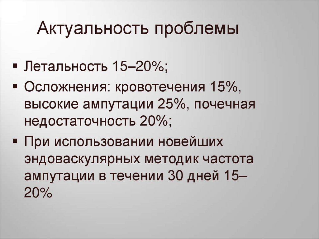 Актуальность проблемы