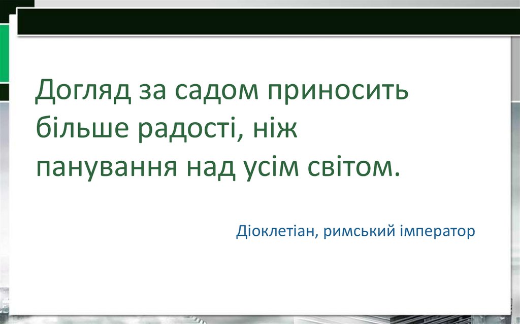 Догляд за садом приносить більше радості, ніж панування над усім світом.