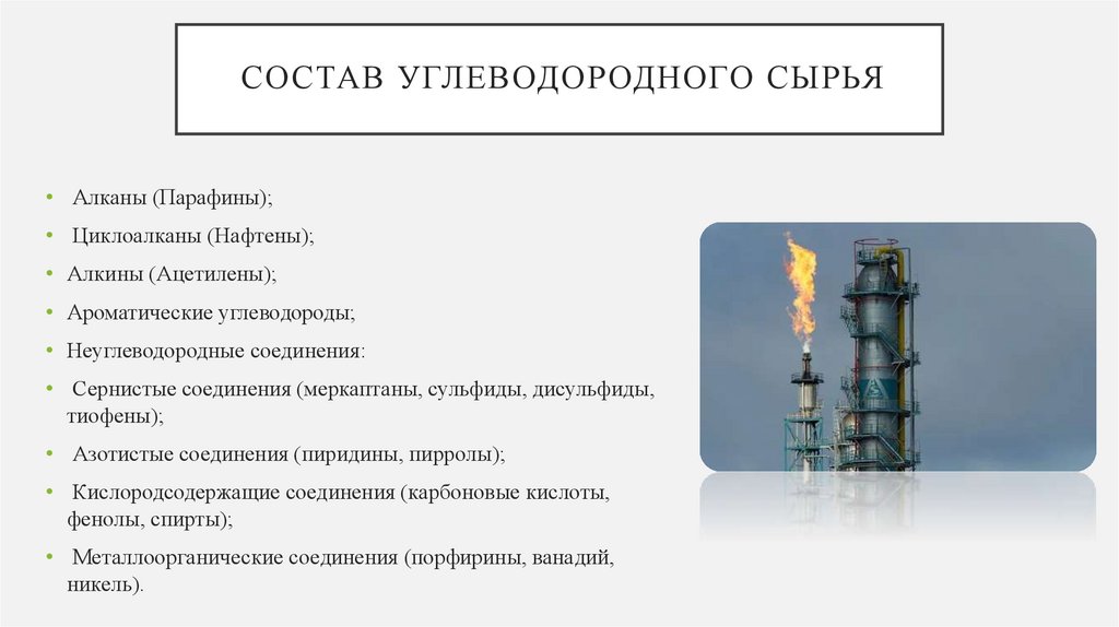 Состав углеводородного сырья