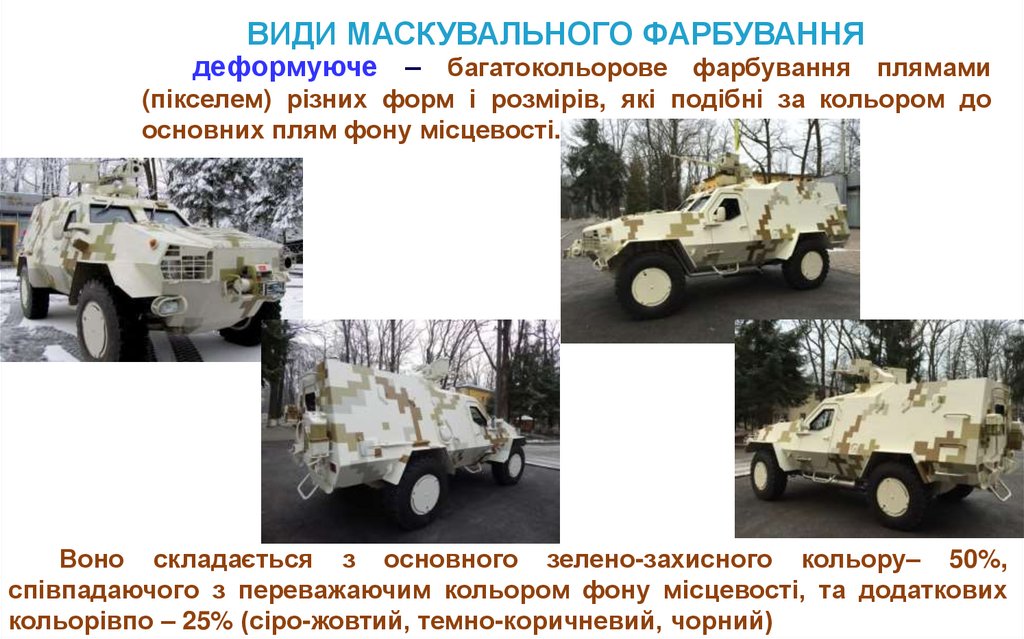 ВИДИ МАСКУВАЛЬНОГО ФАРБУВАННЯ