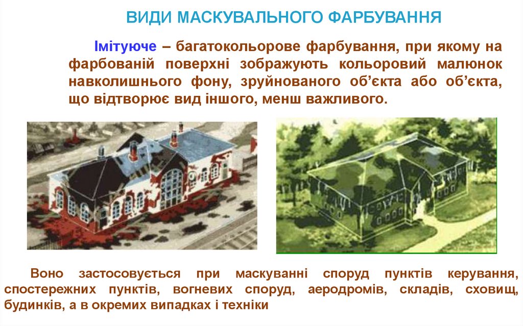 ВИДИ МАСКУВАЛЬНОГО ФАРБУВАННЯ