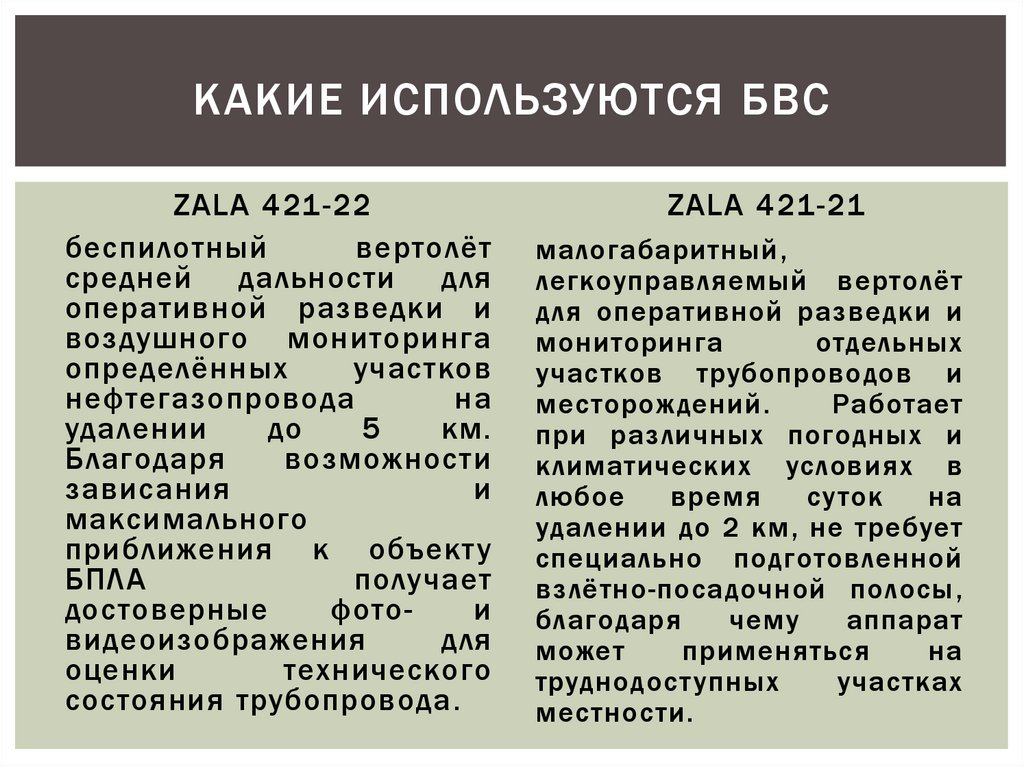 Какие используются бвс