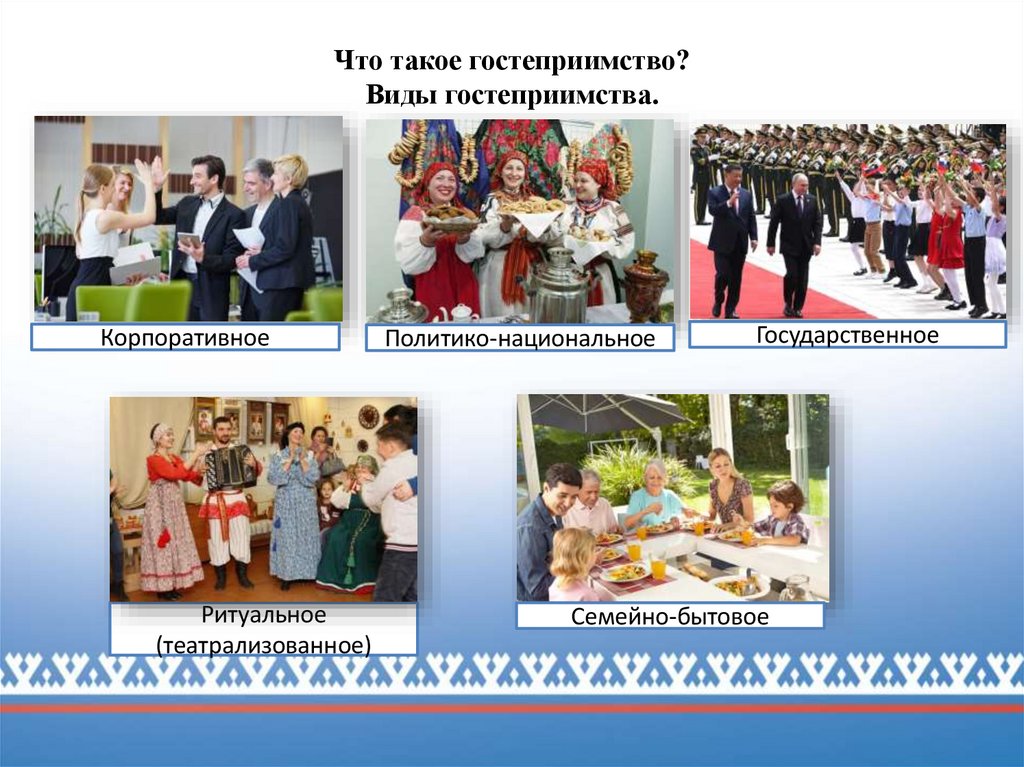 Что такое гостеприимство? Виды гостеприимства.