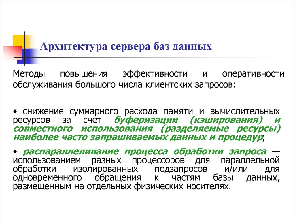 Архитектура сервера баз данных