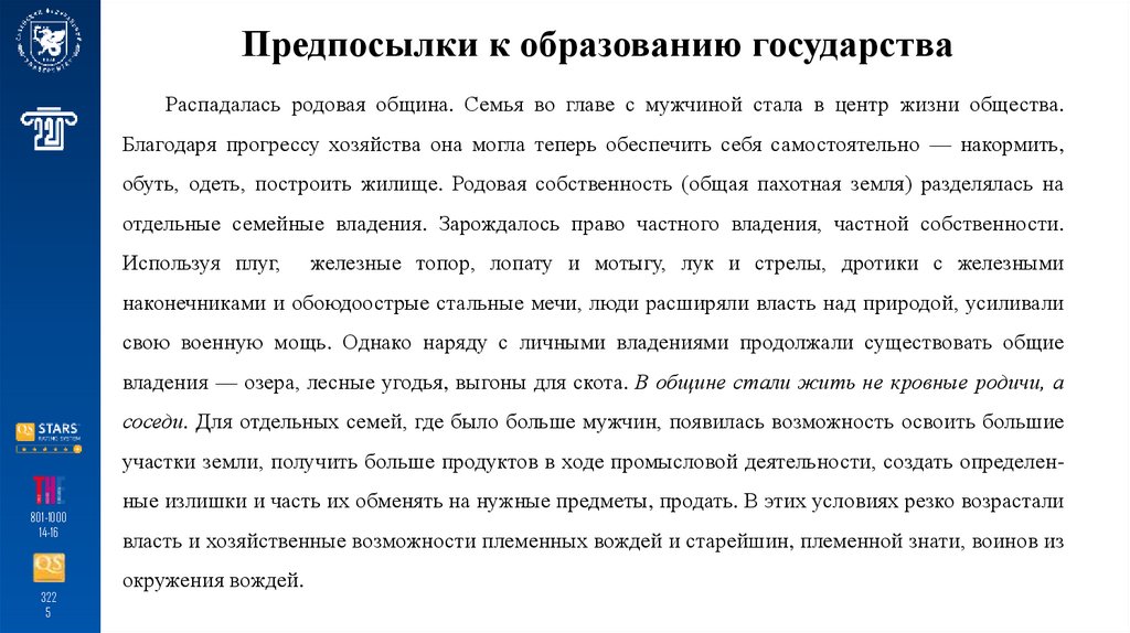 Предпосылки к образованию государства