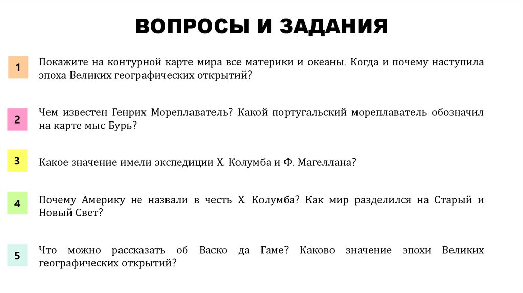 ВОПРОСЫ И ЗАДАНИЯ