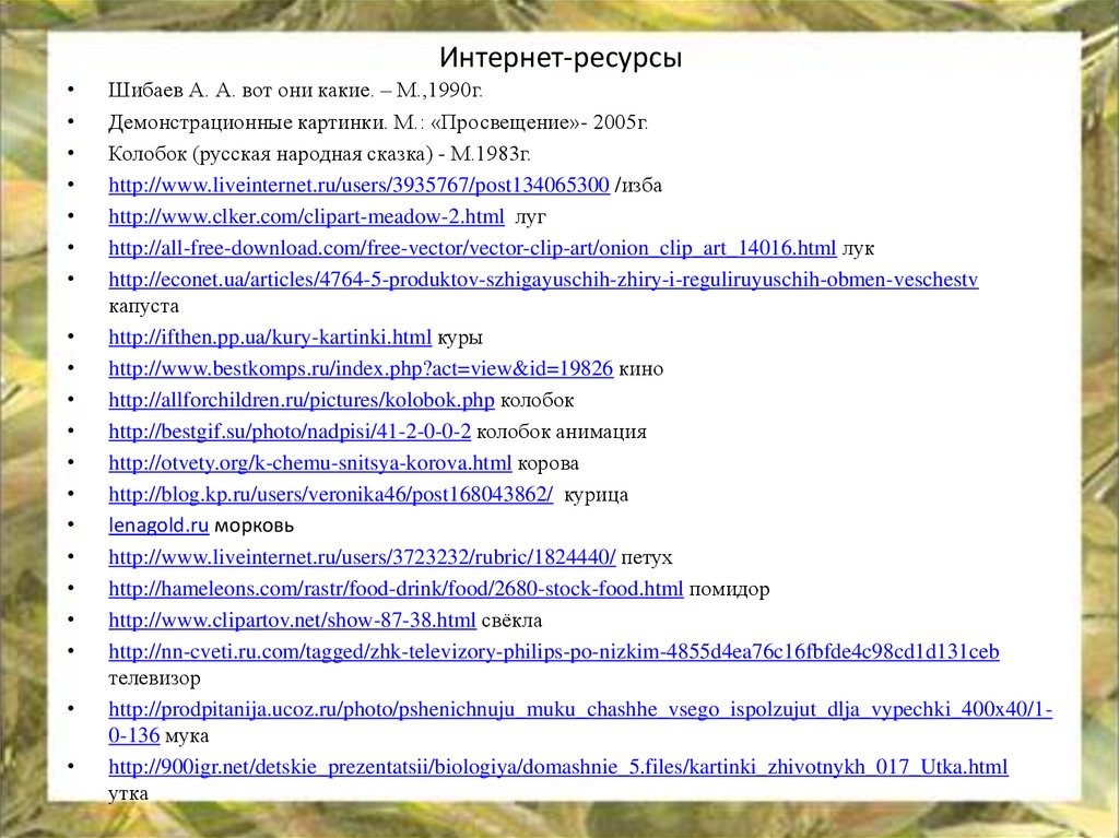 Интернет-ресурсы