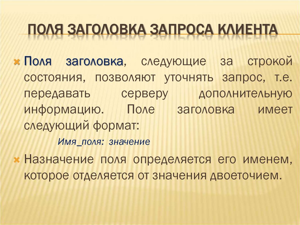 ПОЛЯ ЗАГОЛОВКА ЗАПРОСА КЛИЕНТА