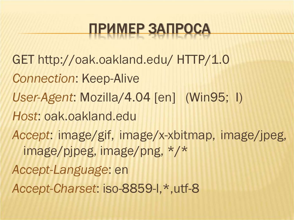 ПРИМЕР ЗАПРОСА