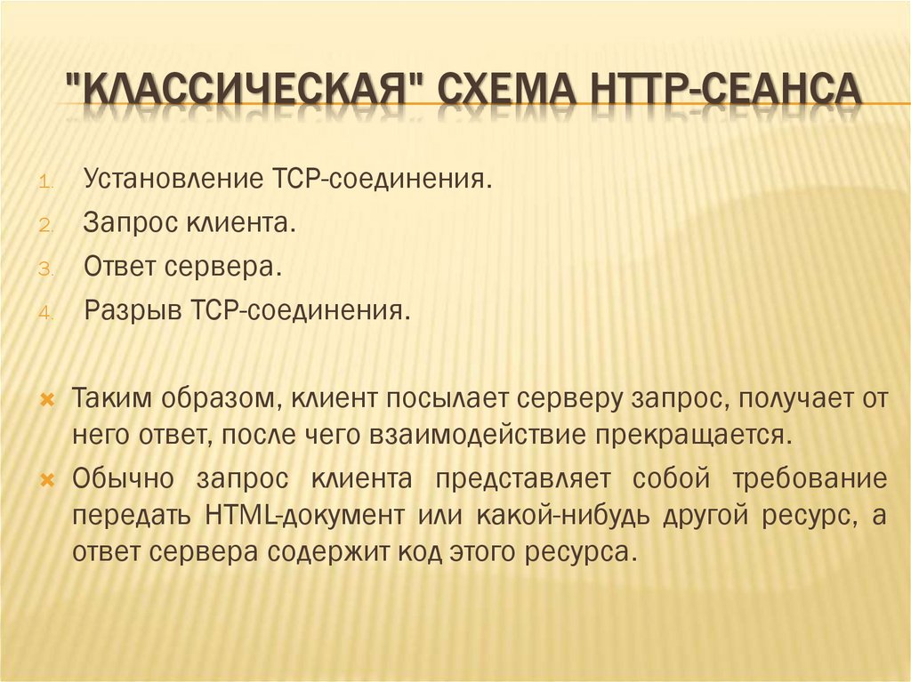 "КЛАССИЧЕСКАЯ" СХЕМА HTTP-СЕАНСА