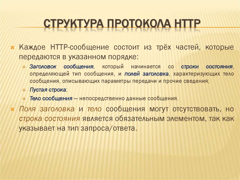 СТРУКТУРА ПРОТОКОЛА HTTP