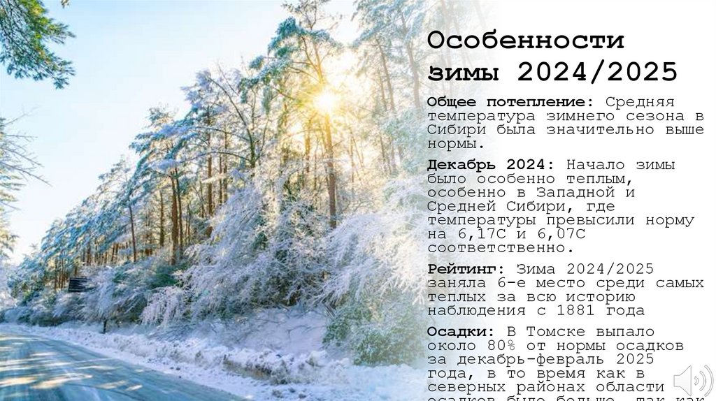 Особенности зимы 2024/2025