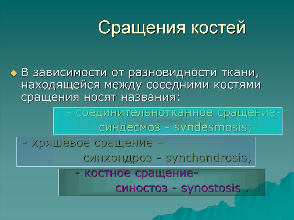 Сращения костей