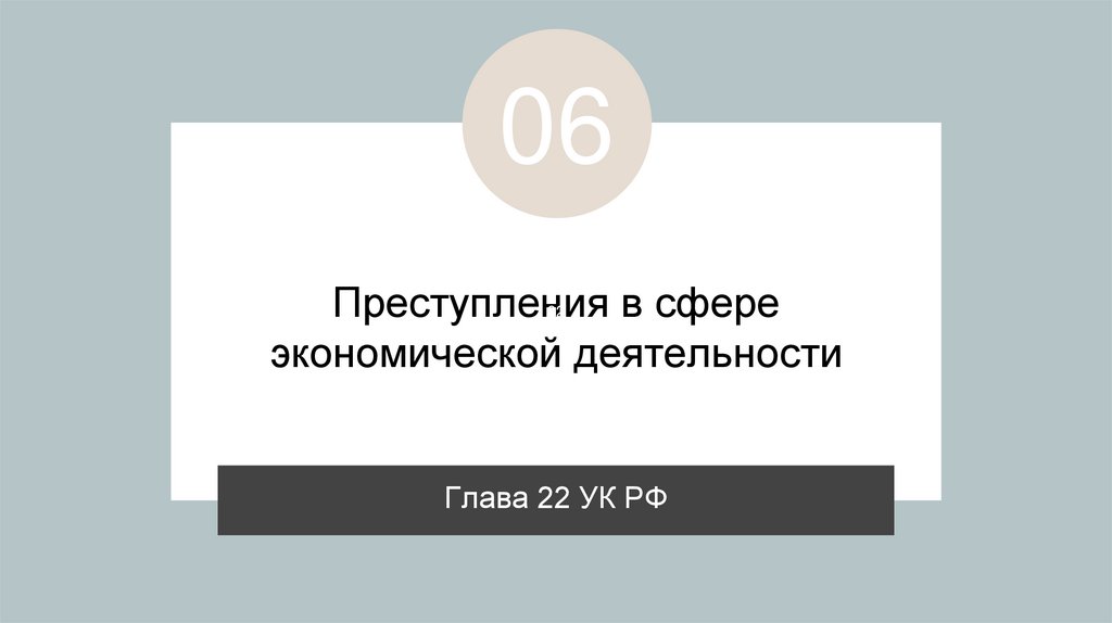 Преступления в сфере экономической деятельности