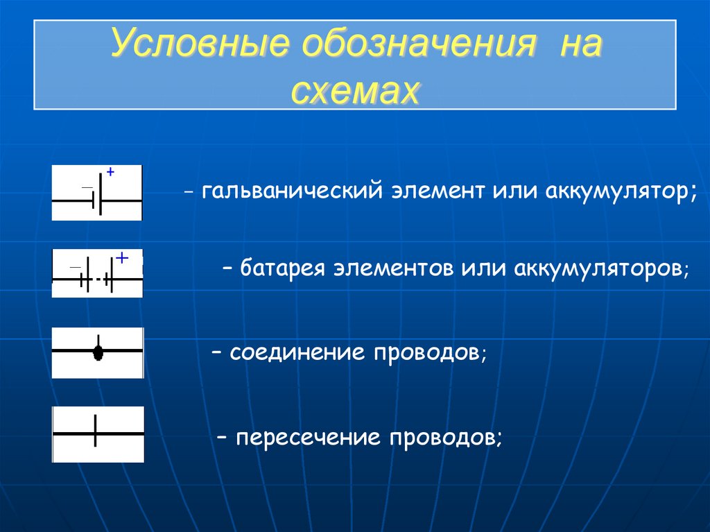 Условные обозначения на схемах