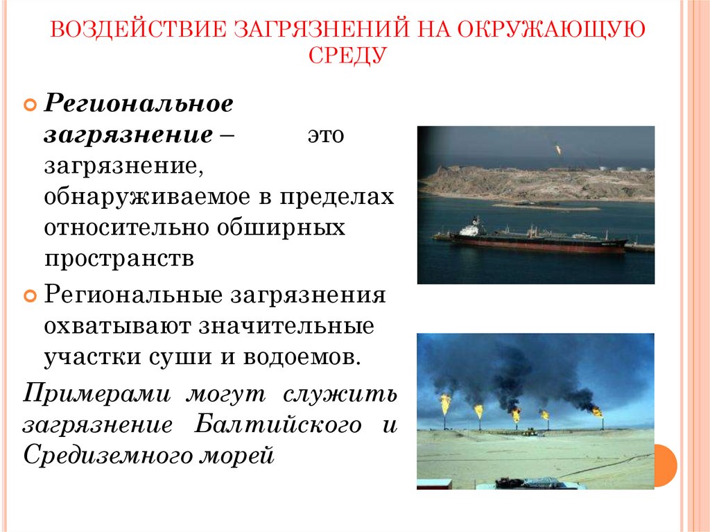 ВОЗДЕЙСТВИЕ ЗАГРЯЗНЕНИЙ НА ОКРУЖАЮЩУЮ СРЕДУ