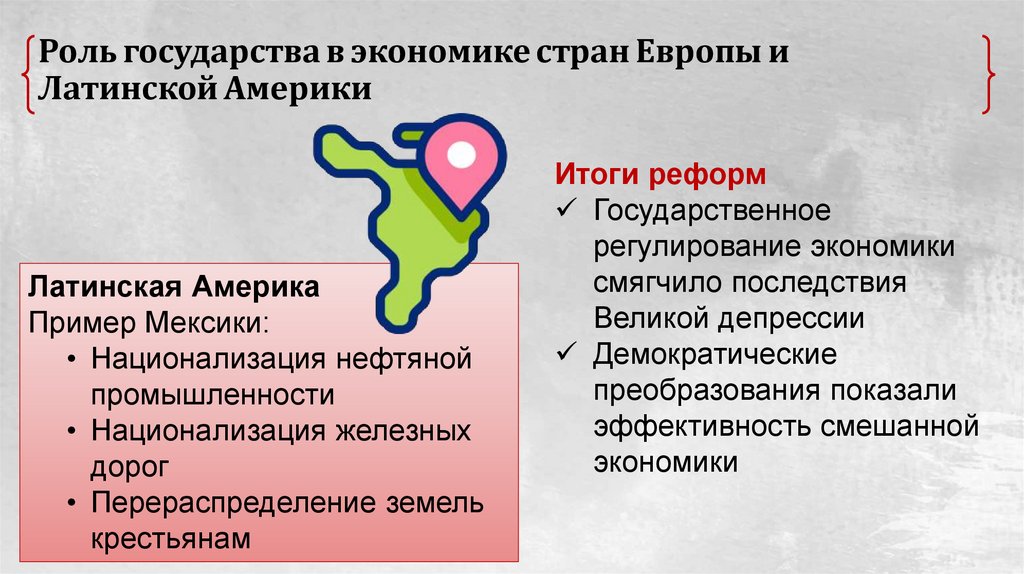 Роль государства в экономике стран Европы и Латинской Америки